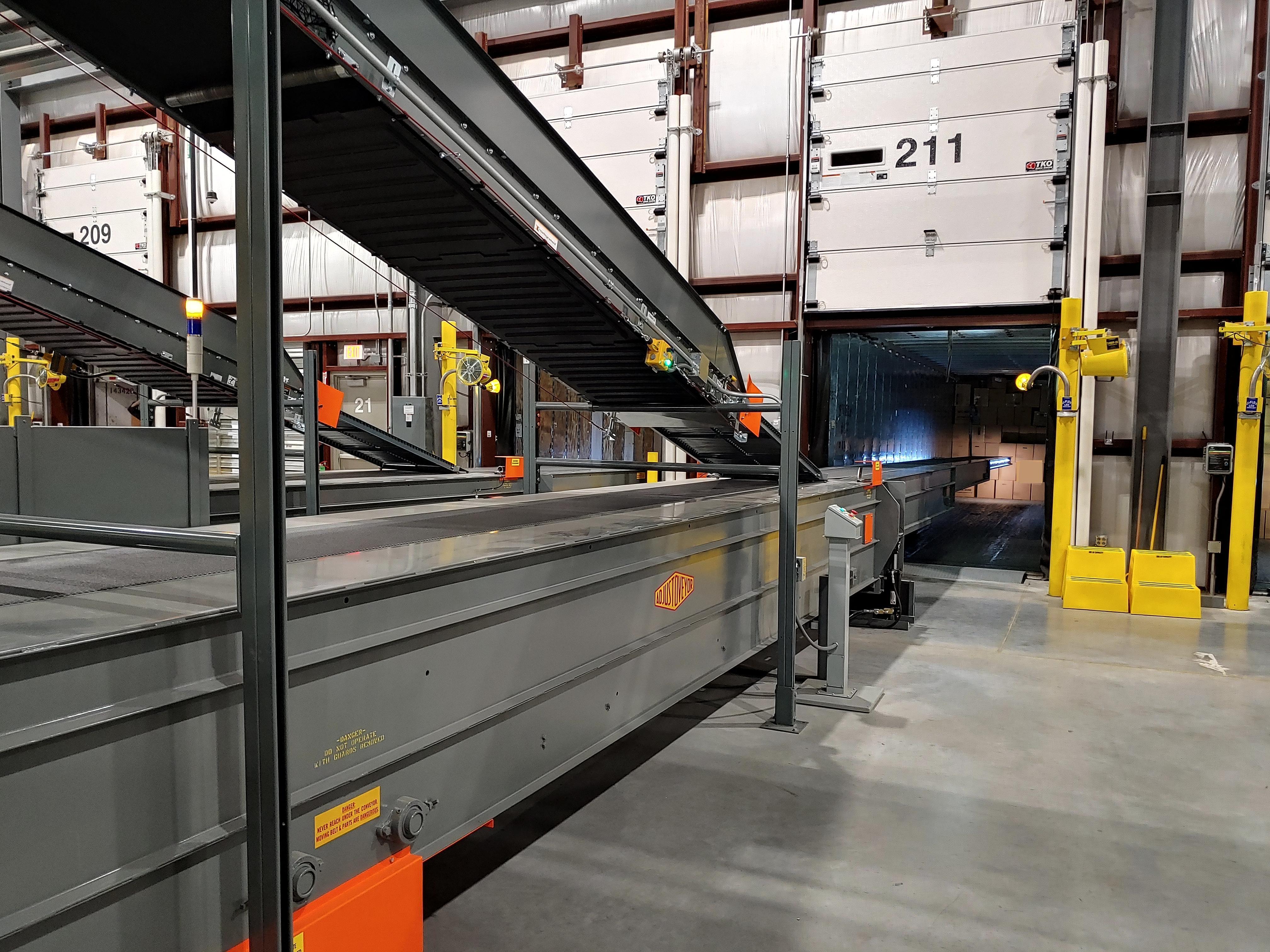 Photo of the Adjustoveyer telescoping extendable conveyor